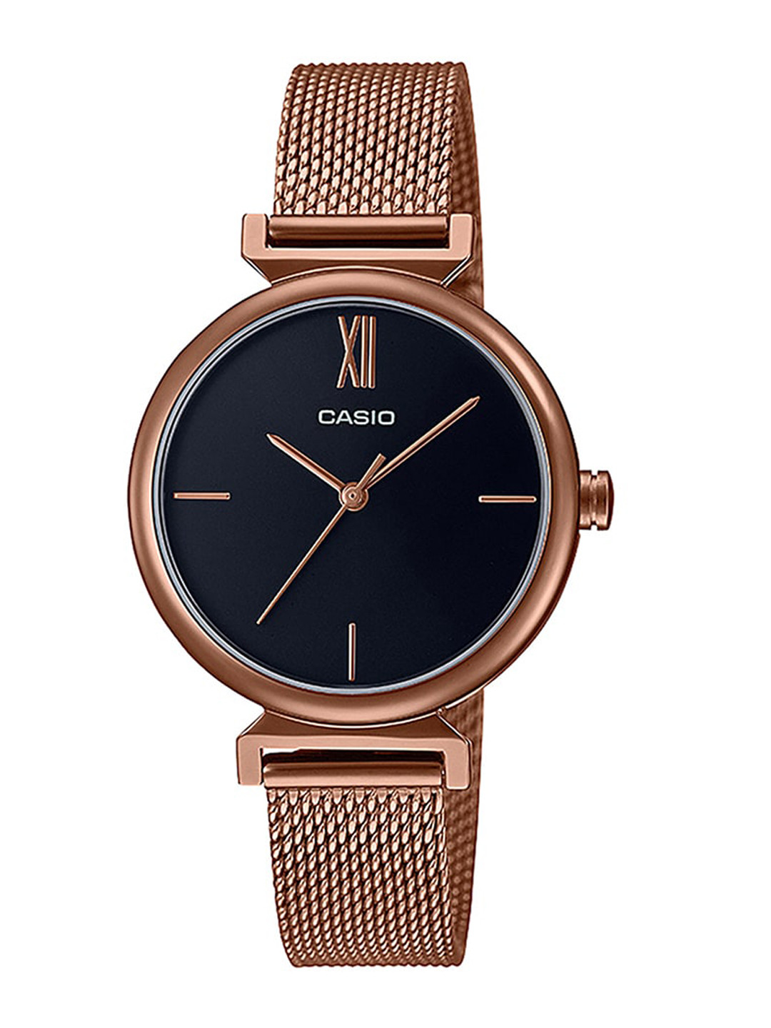 

CASIO Women Stainless Steel Cuff Straps Analogue Watch A2128, Rose gold