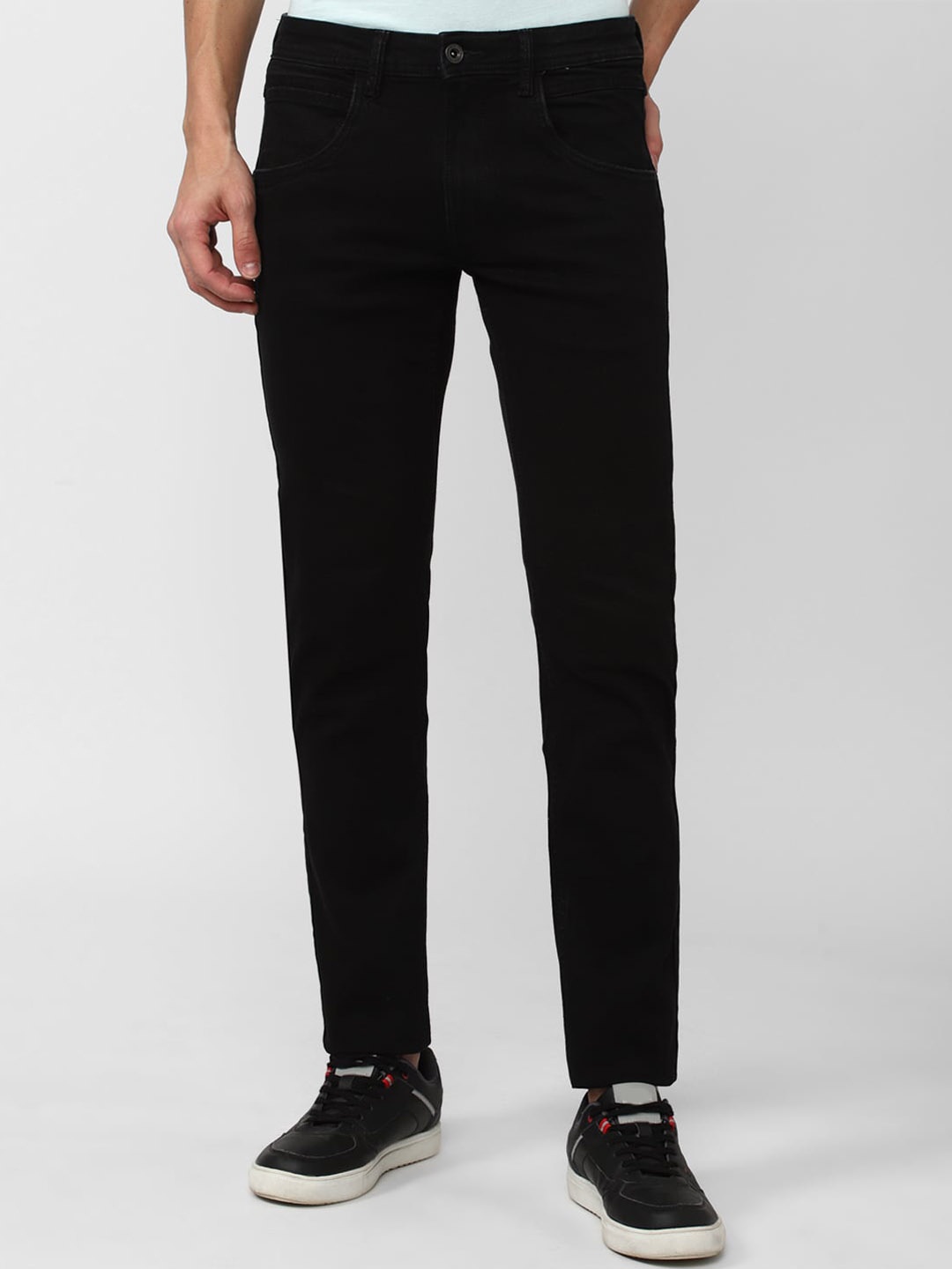 

V Dot Men Slim Fit Mid-Rise Jeans, Black