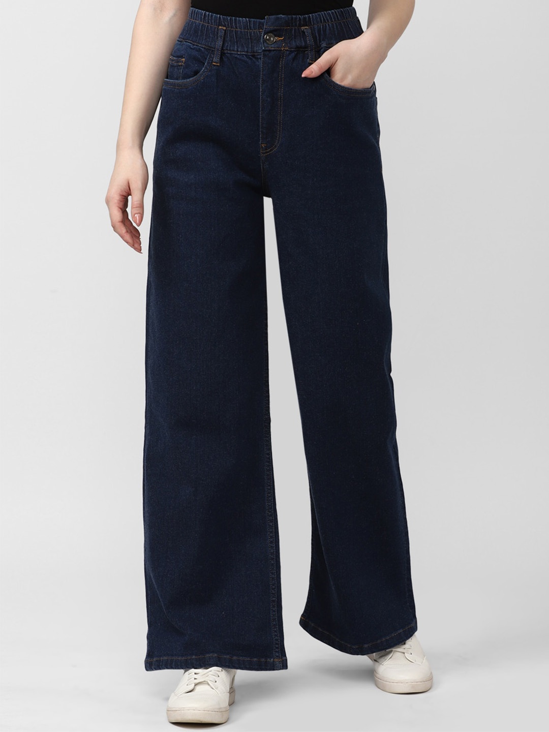 

Van Heusen Woman Mid-Rise Cotton Straight Fit, Navy blue