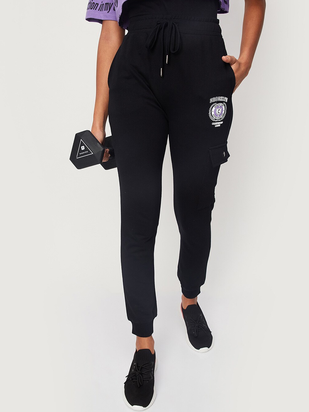

max Women Pure Cotton Joggers, Black