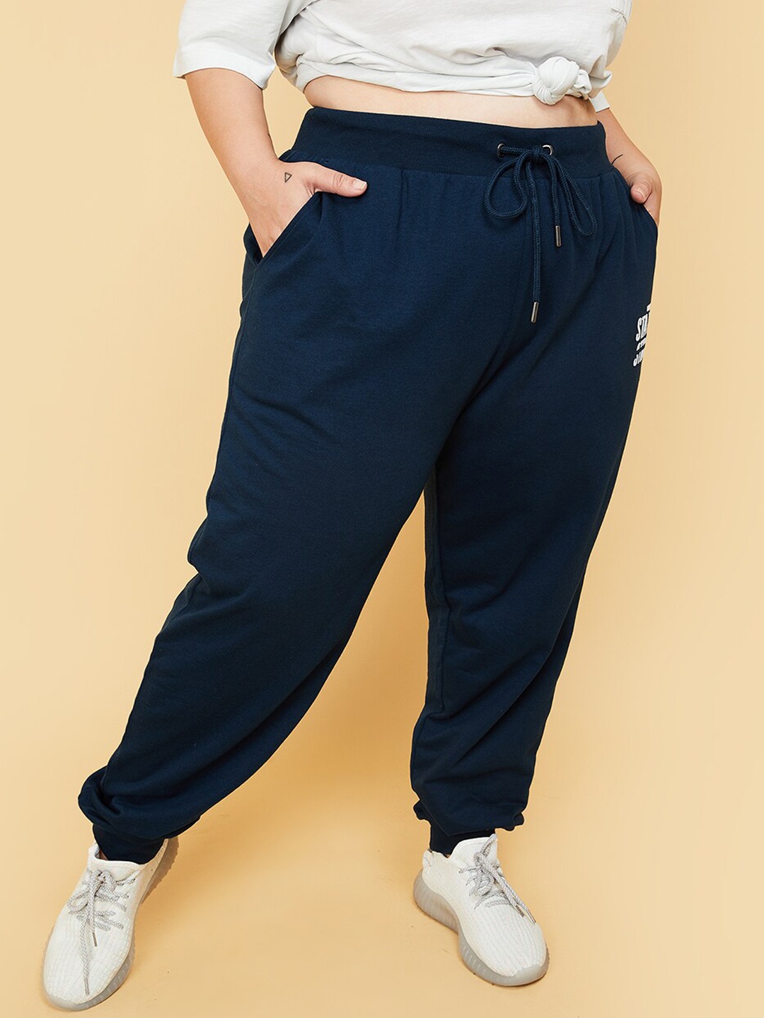 

max Women Plus Size Mid-Rise Joggers, Blue
