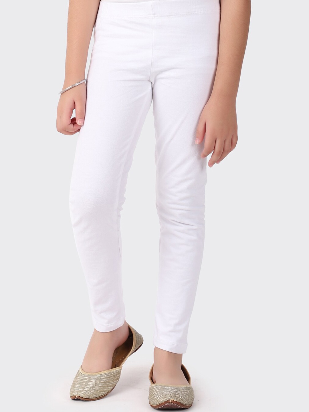 

Fabindia Elasticated Waistband Mid-Rise Ankle-Length Leggings, White