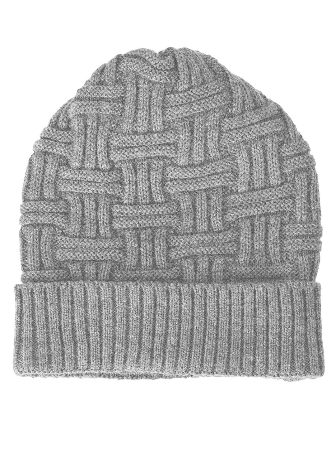 

Bharatasya Men Self Design Acrylic Beanie, Grey