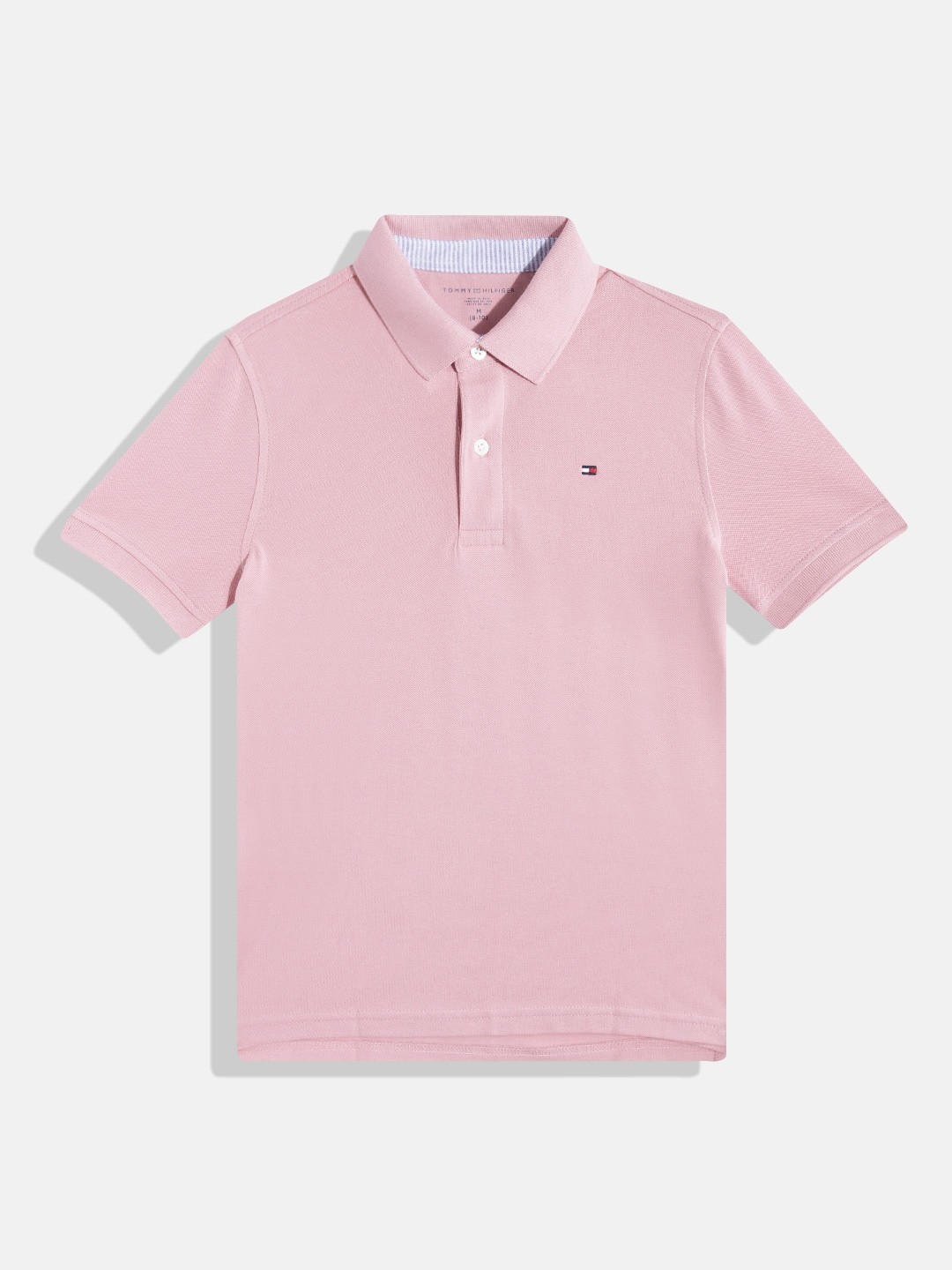 

Tommy Hilfiger Boys Pure Cotton Polo Collar T-shirt, Rose