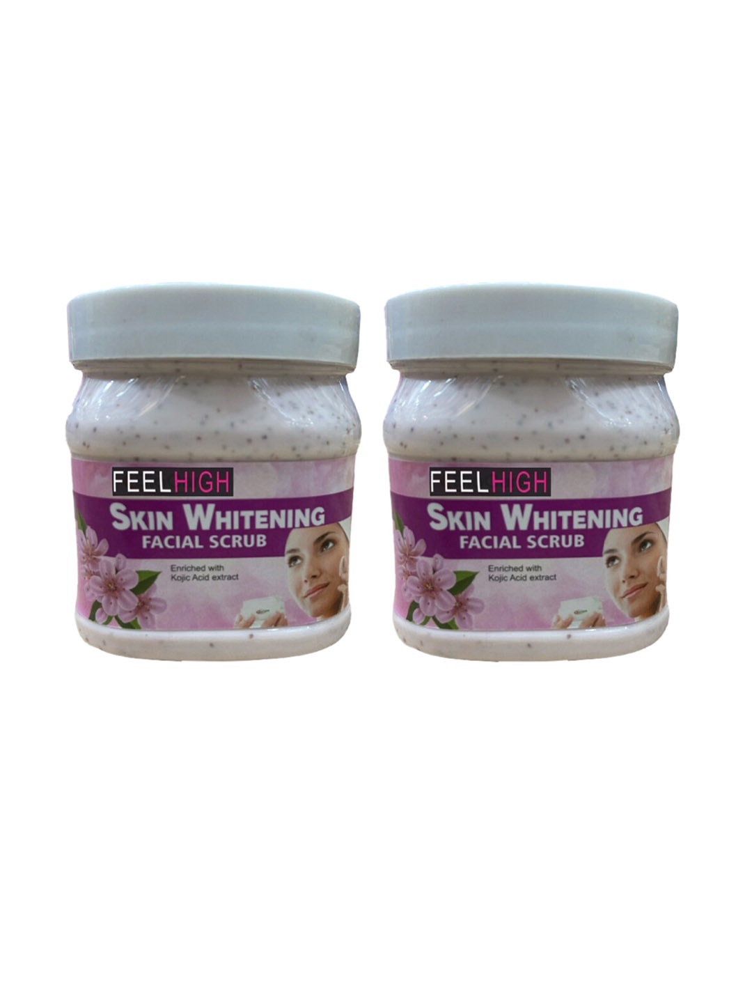 

FEELHIGH Set of 2 Skin Whitening Scrub with Kojic Acid Extract - 500 ml each, White