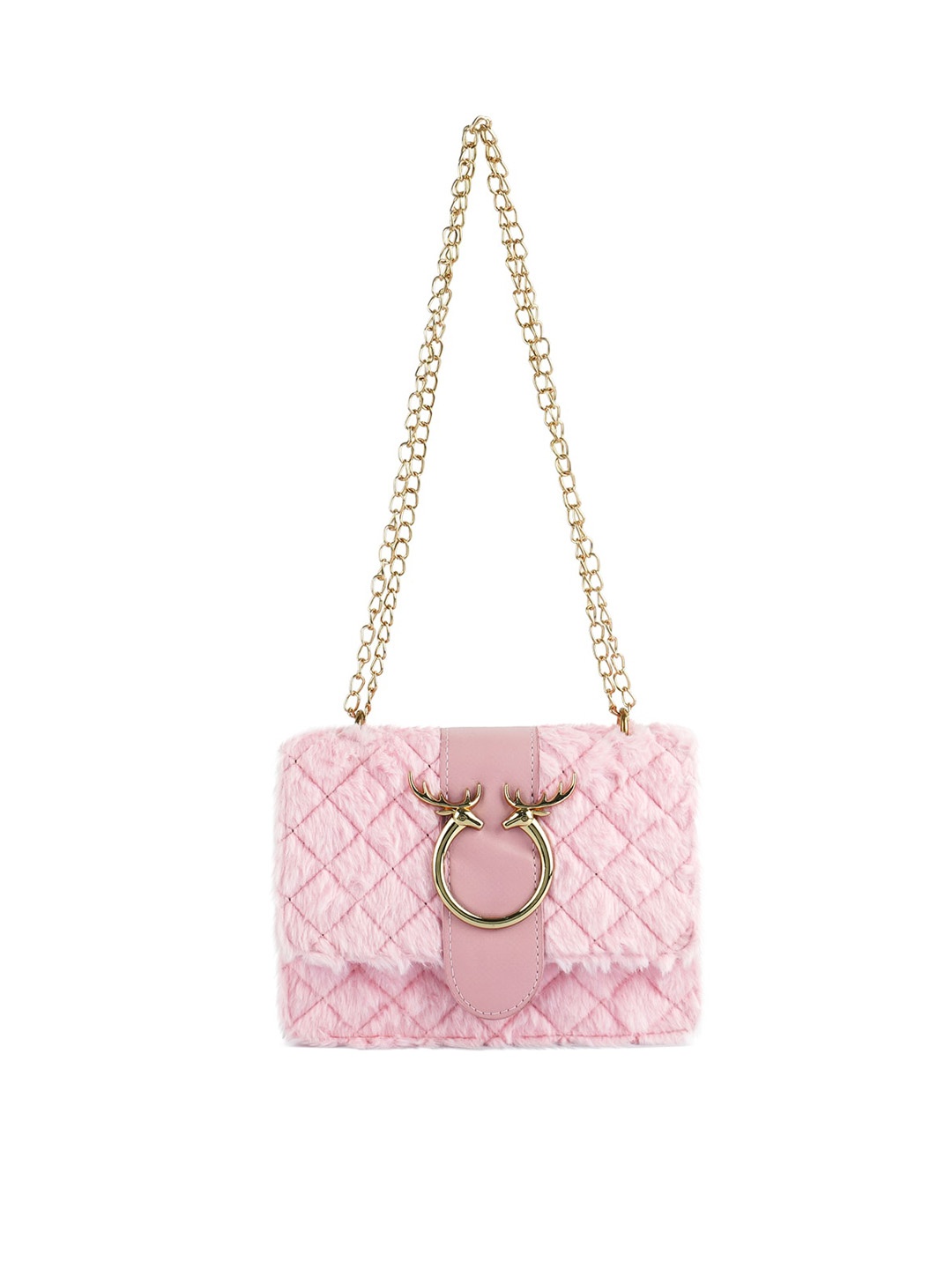 

London Rag Quilted Textured Structured Sling Bag, Pink