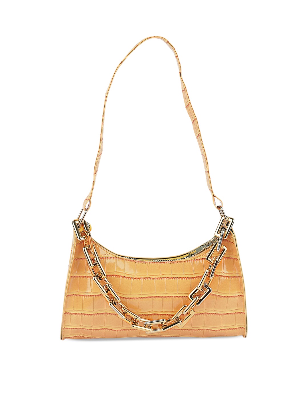

London Rag PU Textured Structured Sling Bag, Yellow