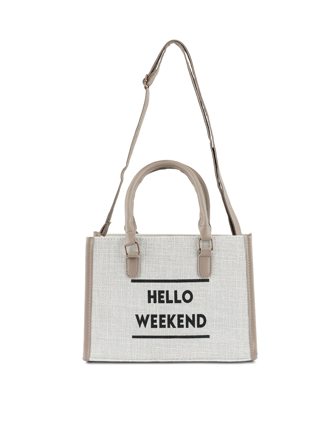 

London Rag Typography Printed Handheld Bag, Off white