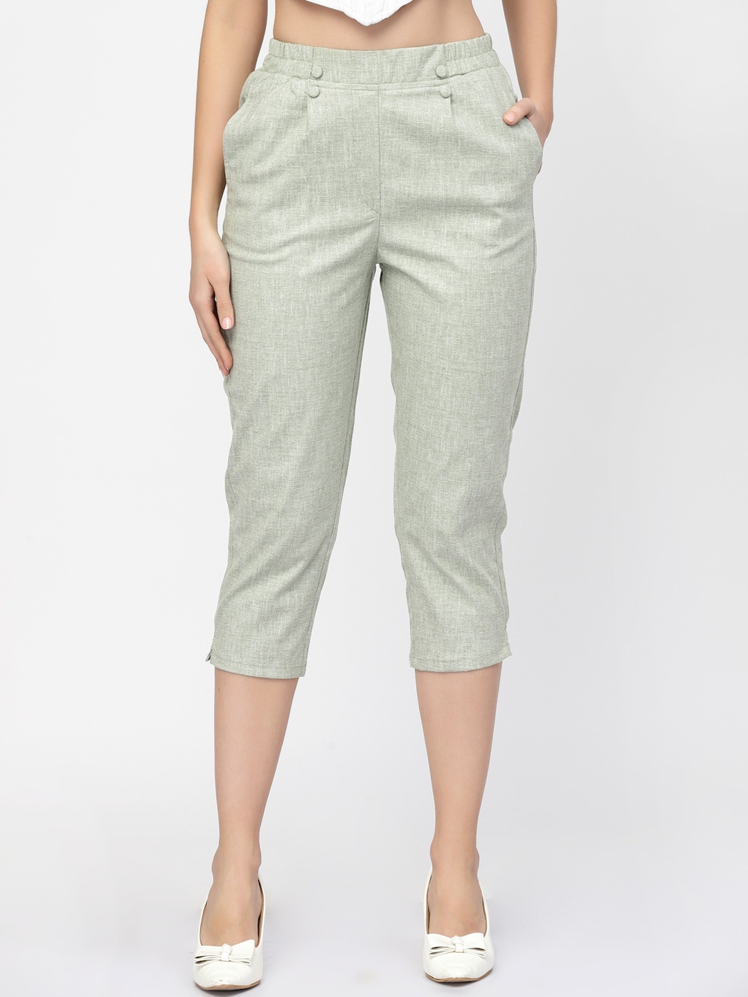 

Westwood Women Loose Fit High-Rise Easy Wash Trousers, Olive