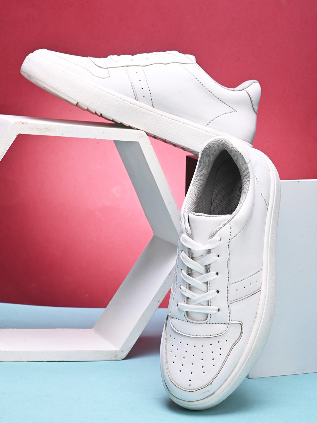 

DressBerry Women Perforations Lightweight Comfort Insole Basics Sneakers, White