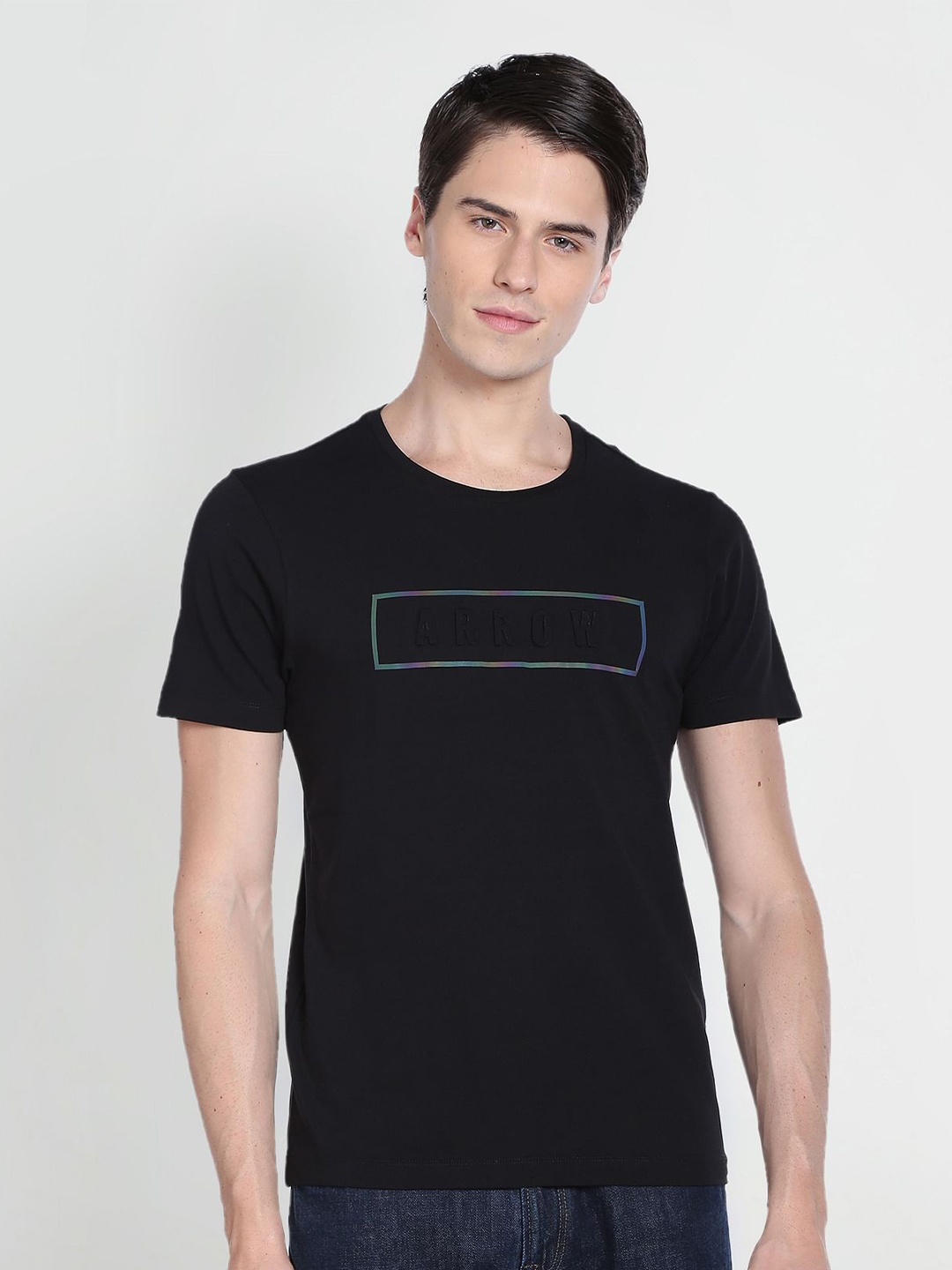 

Arrow New York Typography Printed Cotton T-shirt, Black