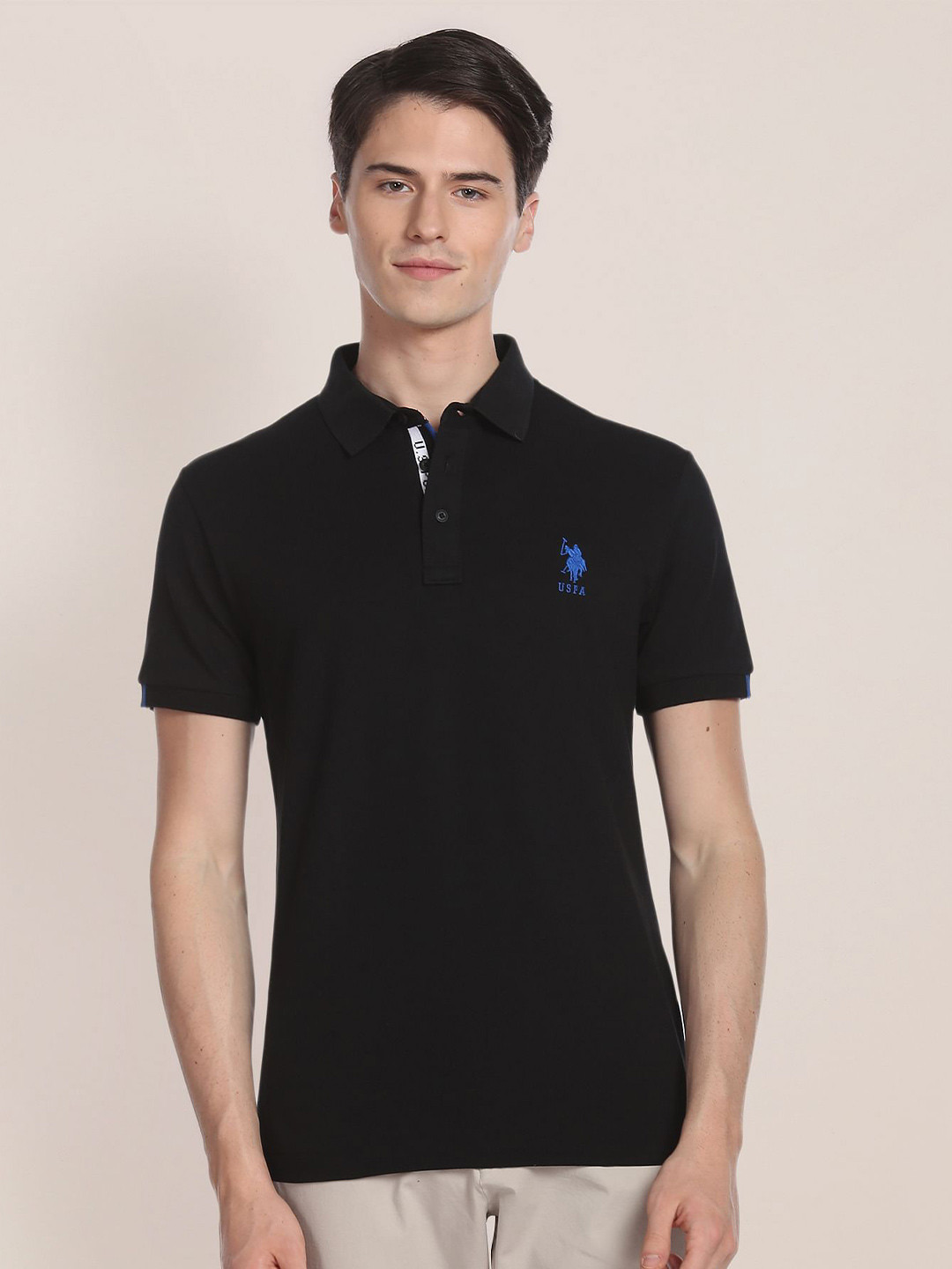 

U.S. Polo Assn. Polo Collar Slim Fit T-shirt, Black