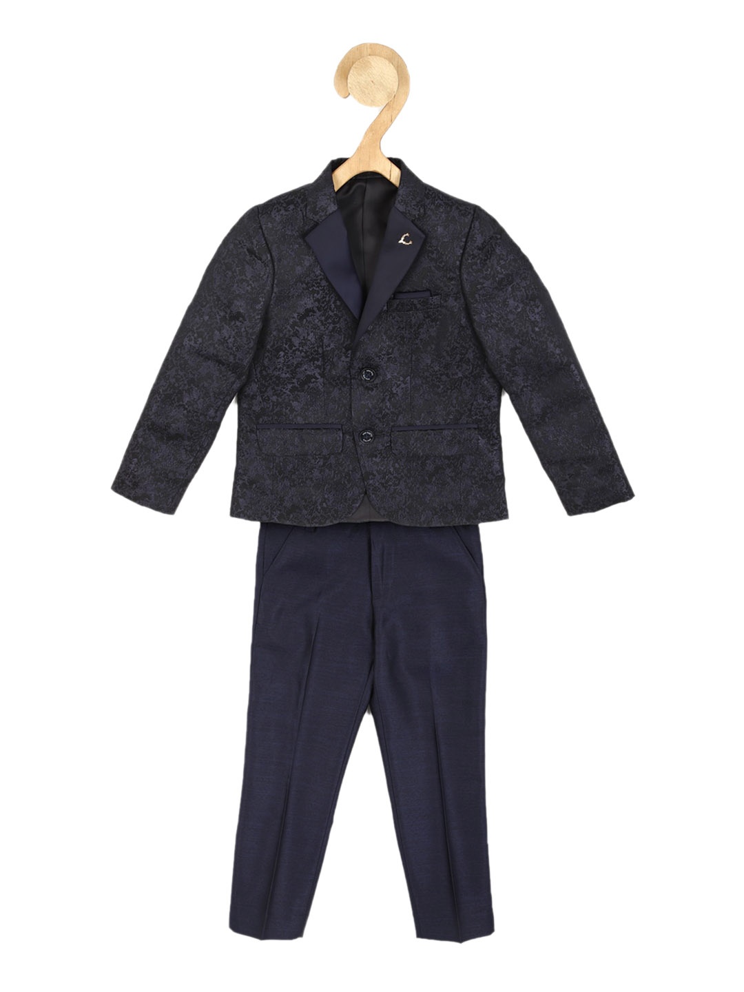 

Allen Solly Junior Boys Printed Regular Fit Single-Breasted Two-Piece Suits, Navy blue