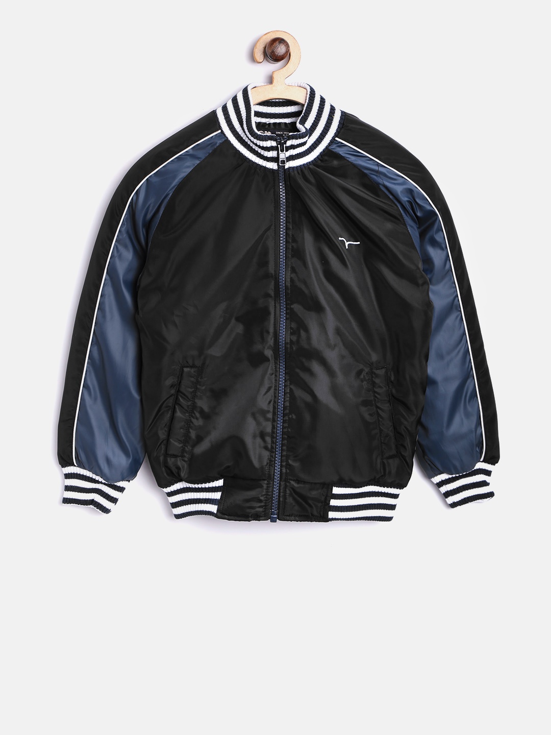 

Flying Machine Boys Black & Navy Solid Bomber Jacket