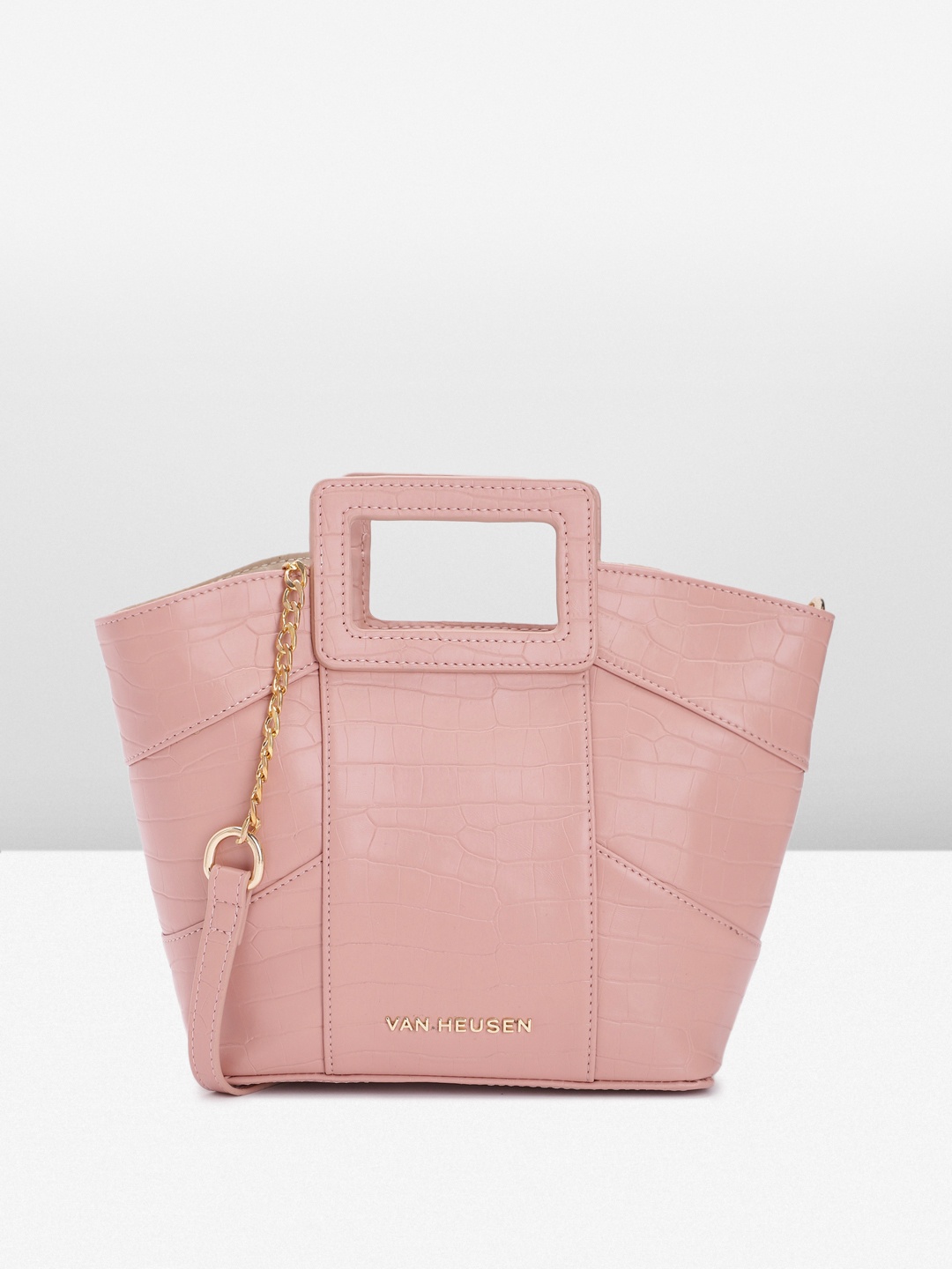

Van Heusen Women Textured Handheld Bag, Pink