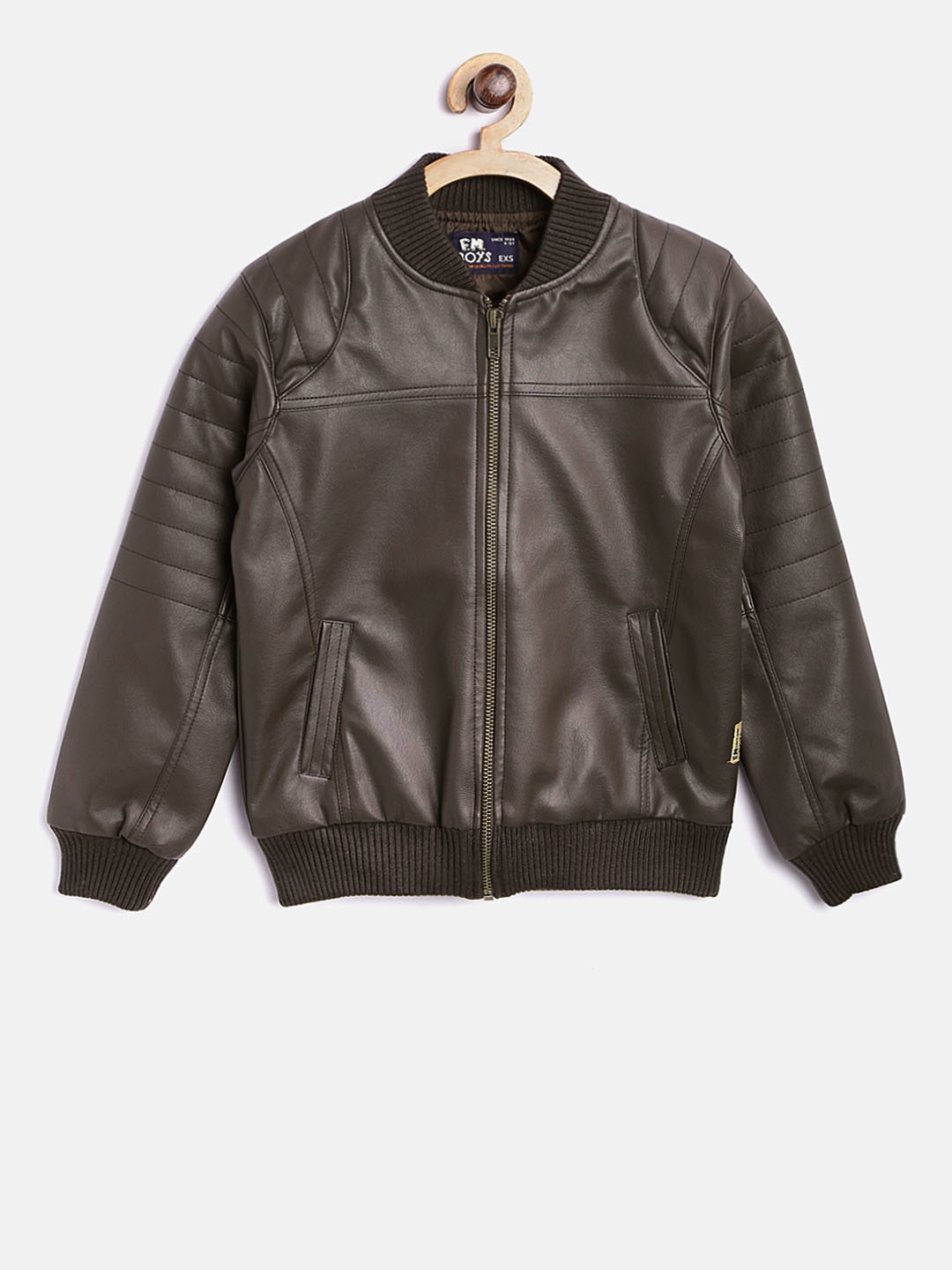 

Flying Machine Boys Coffee Brown Solid Bomber Jacket