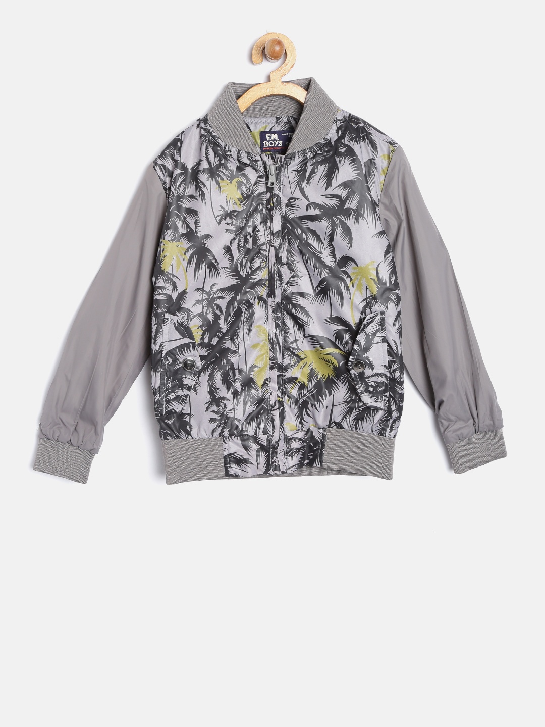 

Flying Machine Boys Grey Printed Bomber Jacket