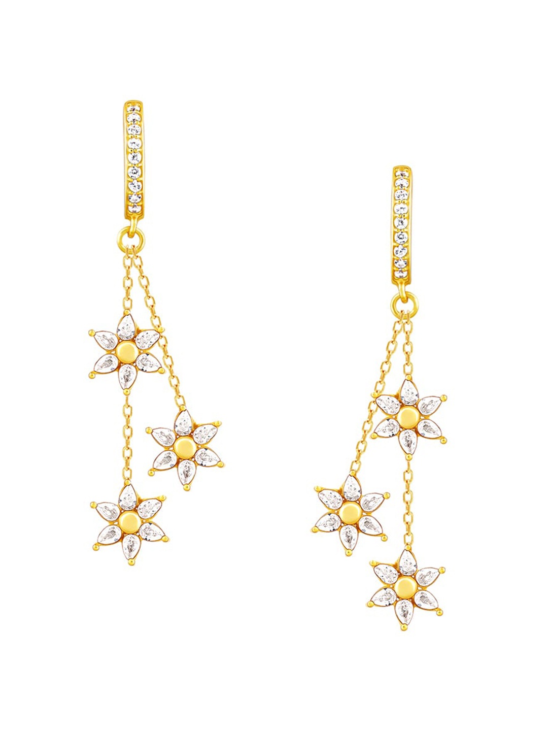 

GIVA Gold-Plated 925 Sterling Silver Contemporary Cubic Zirconia Drop Earrings