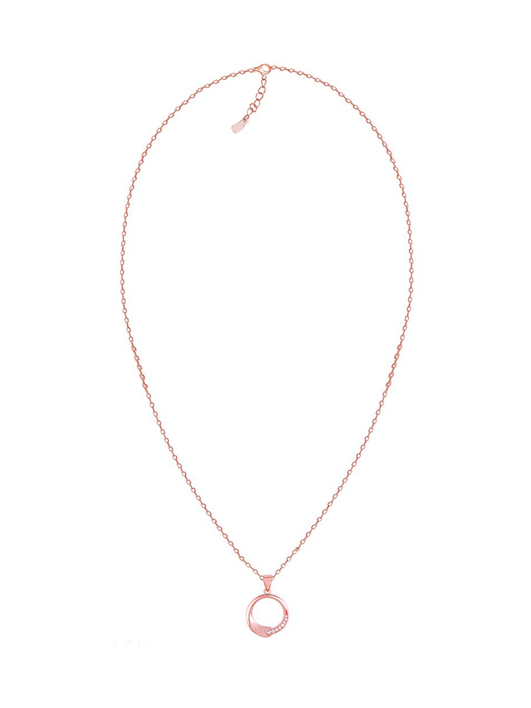 

GIVA 925 Sterling Silver Rose Gold-Plated Cubic Zirconia-Studded Love Pendant & Link Chain