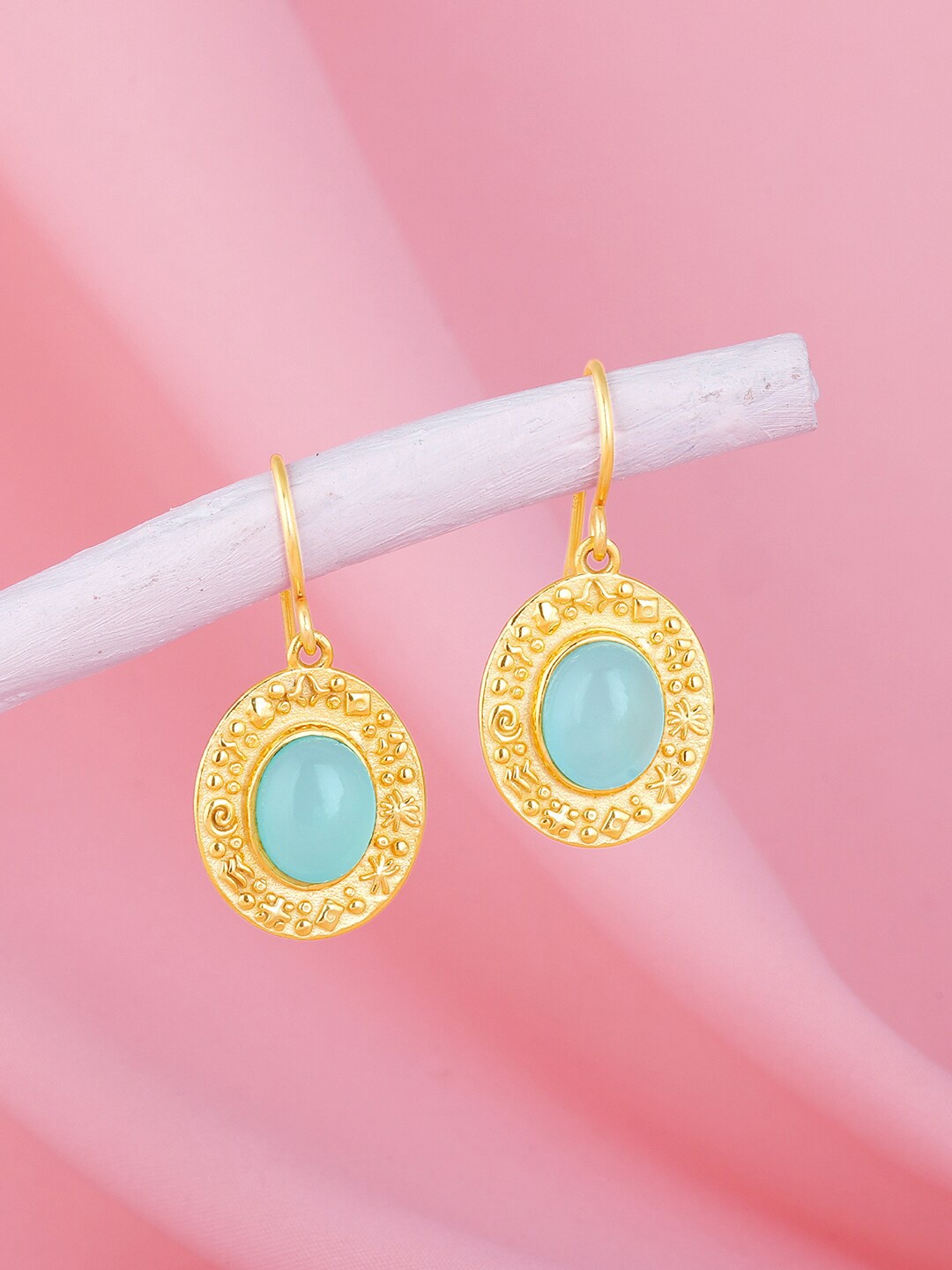 

GIVA Gold-Plated Contemporary Drop Earrings, Blue