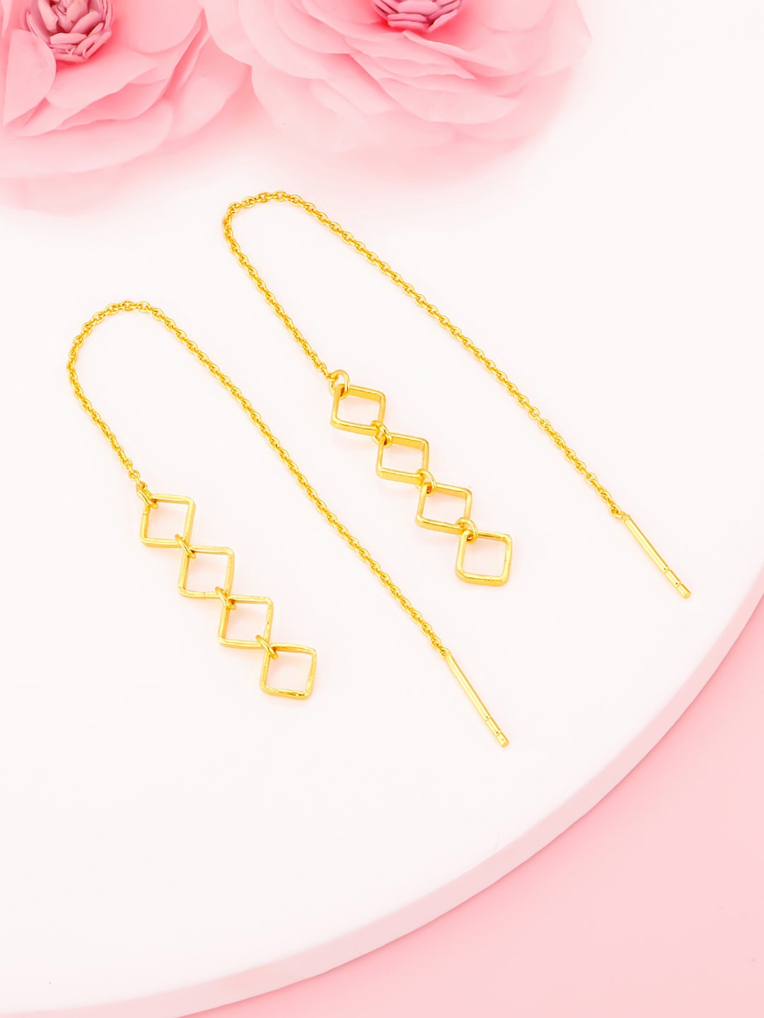

GIVA 9.25 Sterling Silver Gold-Plated Contemporary Drop Earrings