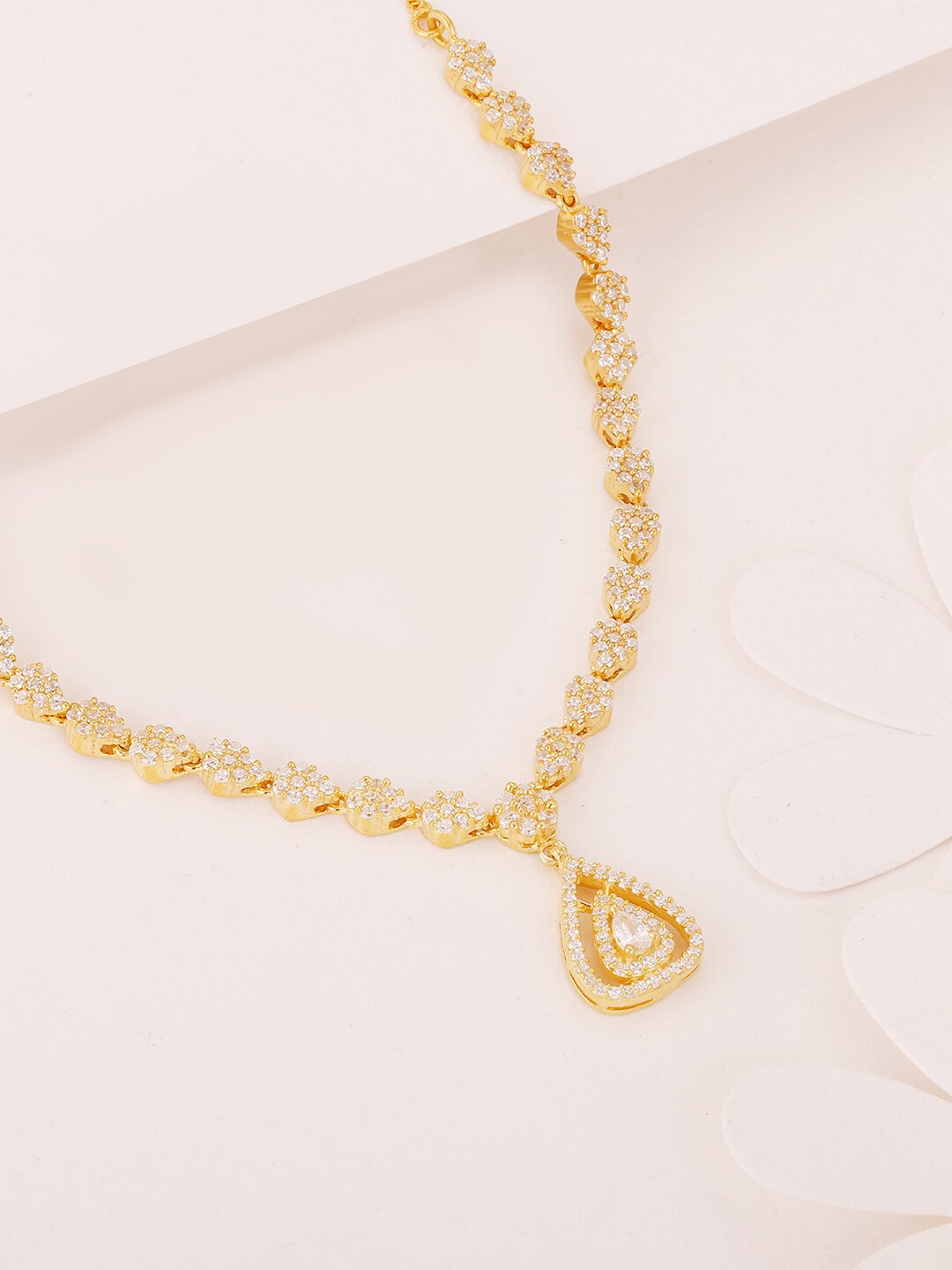 

GIVA 9.25 Sterling Silver Gold-Plated Be My Love Necklace, White