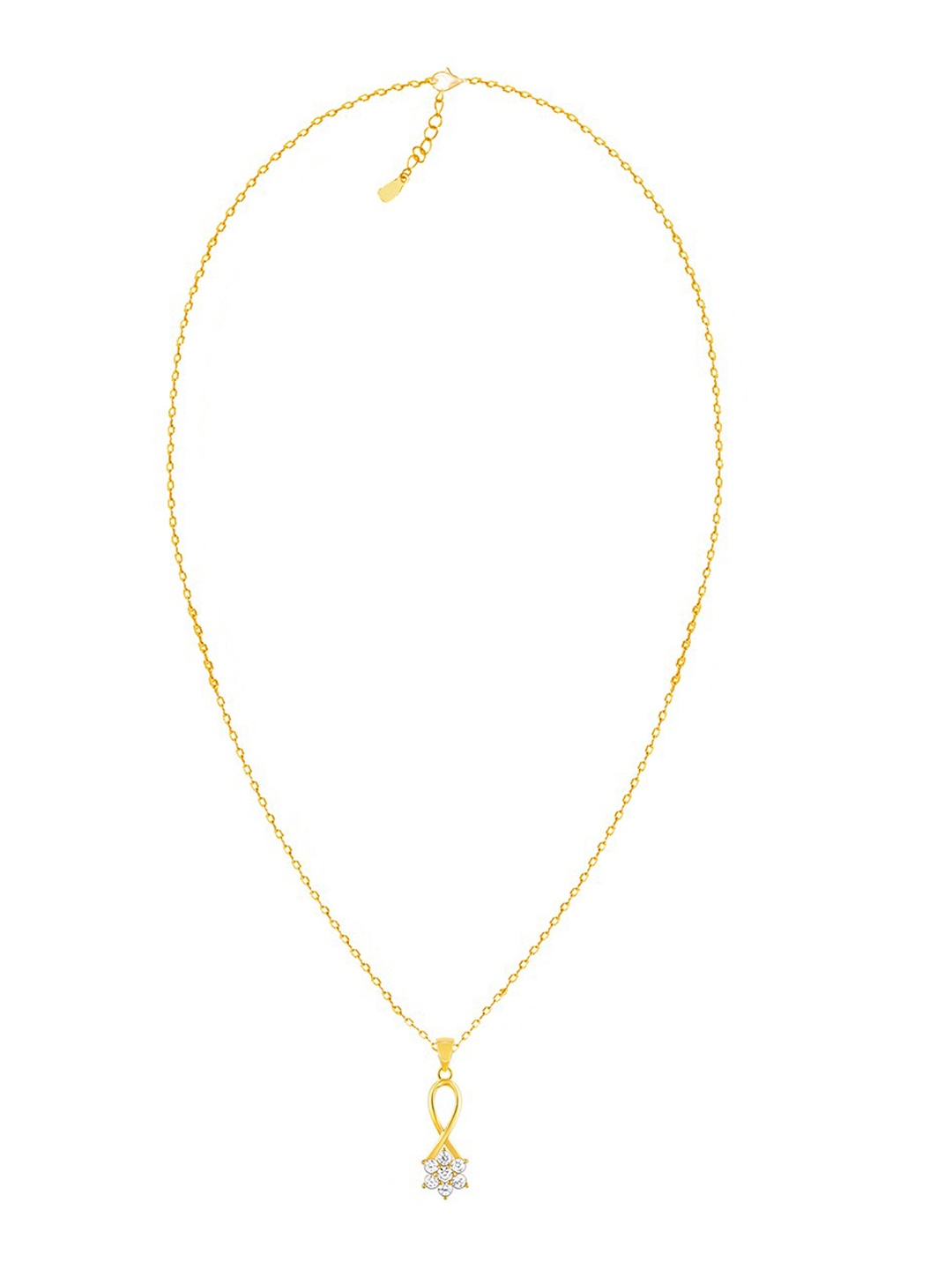 

GIVA Gold-Plated CZ-Studded Pendant With Chain, White