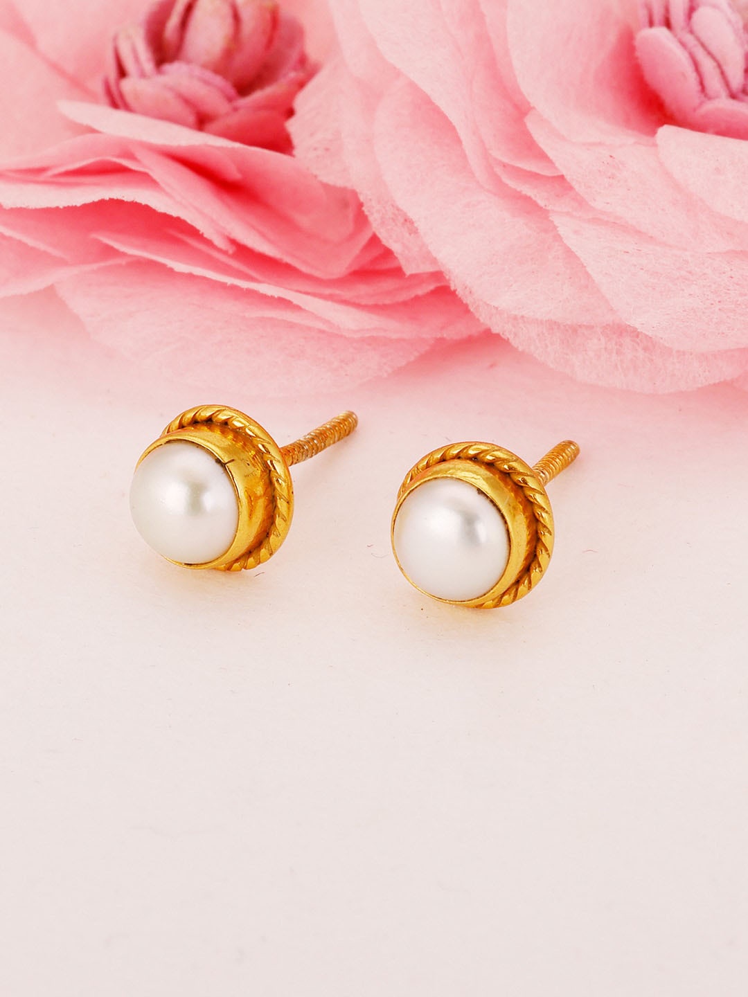 

GIVA 925 Sterling Silver Gold-Plated Contemporary Pearls Studs, White