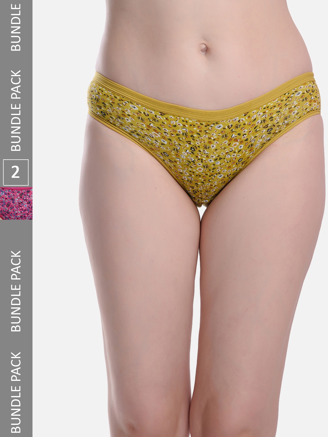 

StyFun Women Pack Of 2 Floral Printed Hipster Briefs, Green