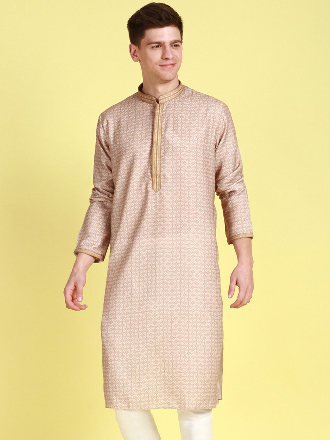 

Sanwara Ethnic Motifs Printed Pure Cotton Kurta, Brown