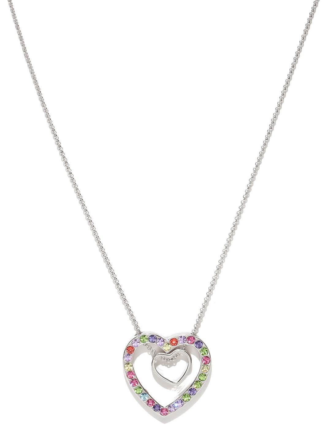 

Jewels Galaxy Multicoloured Platinum-Plated Necklace, Multi