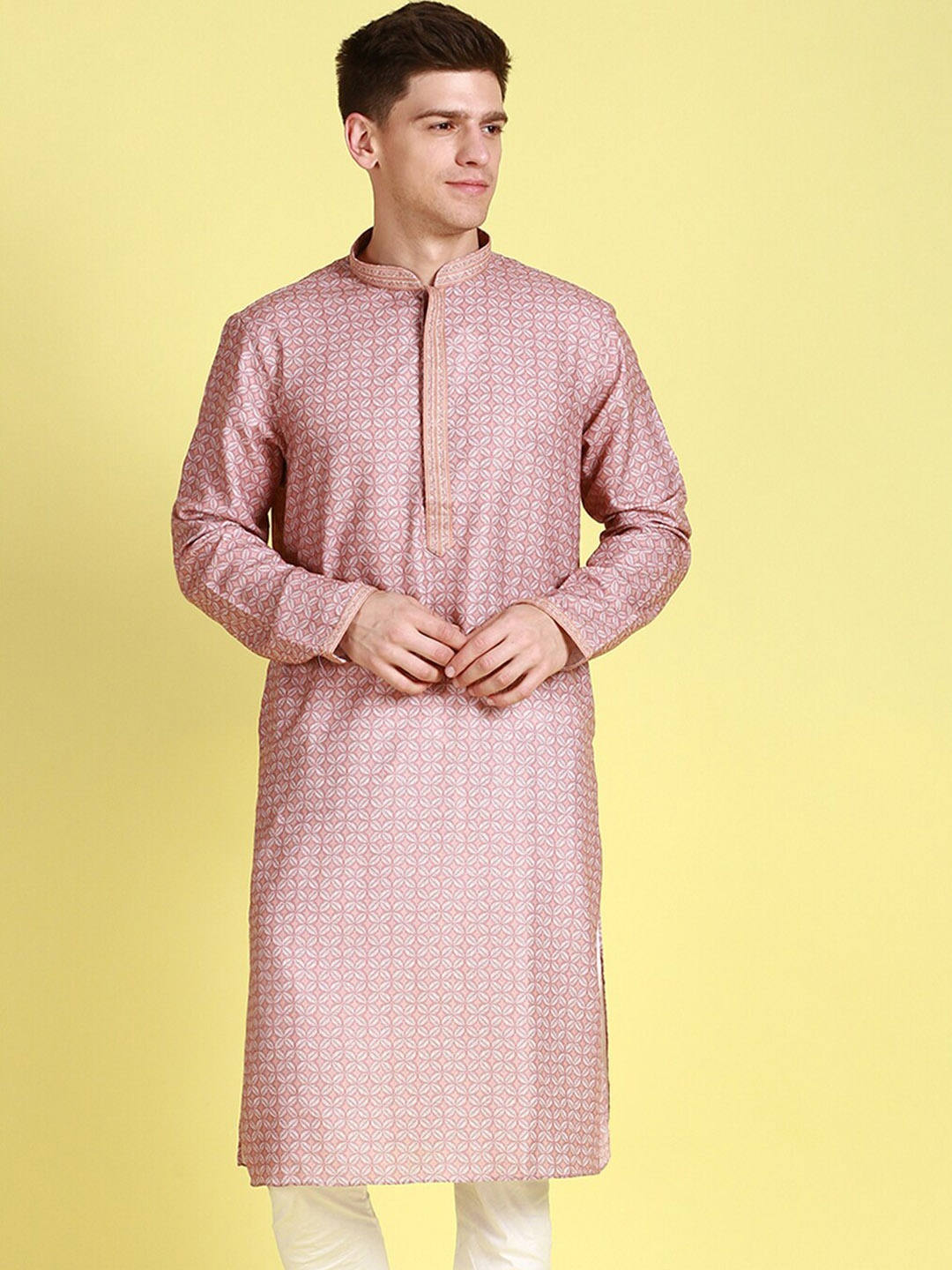 

Sanwara Ethnic Motifs Printed Thread Work Cotton Kurta, Rust