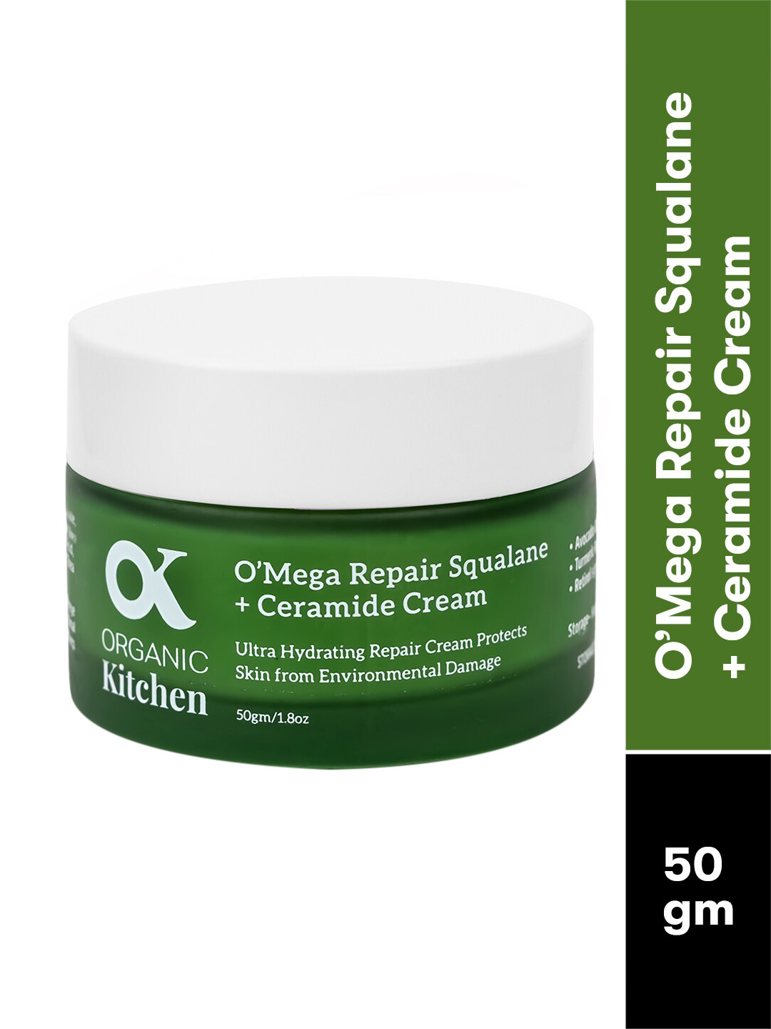 

Organic Kitchen Omega Repair Squalane Ceramide Ultra Hydrating Cream - 50 g, Green