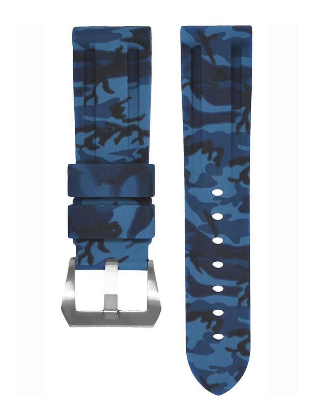 

KREDO Camouflage Printed Rubber Tang Watch Strap, Blue
