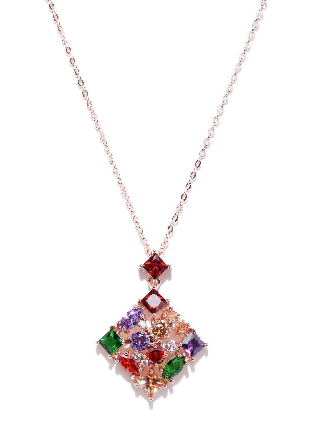 

Jewels Galaxy Multicoloured 18K Rose Gold-Plated Necklace, Multi