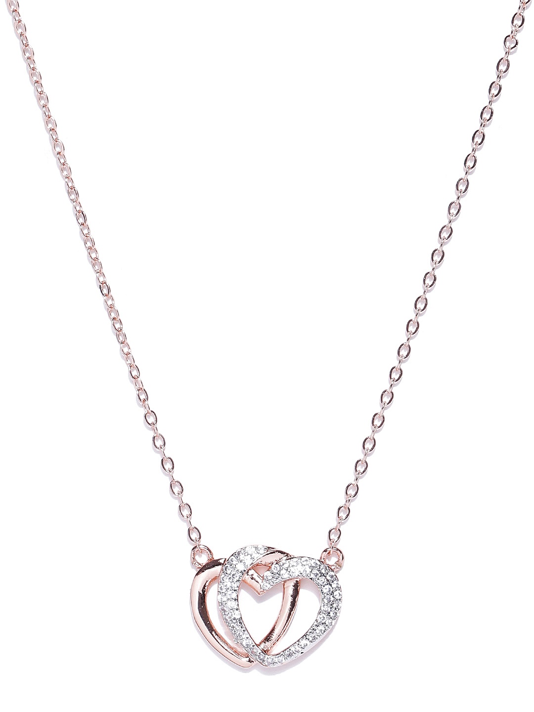 

Jewels Galaxy Rose Gold & Silver-Toned CZ Stone-Studded Necklace