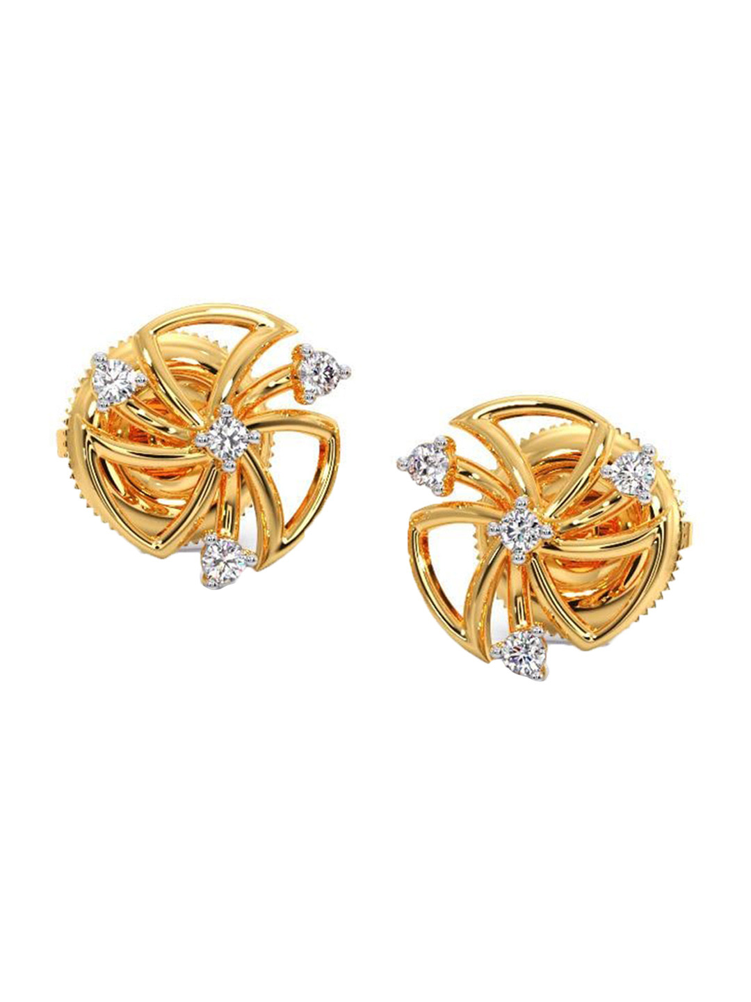 

CANDERE A KALYAN JEWELLERS COMPANY Diamond-Studded 18KT Gold Stud Earrings - 1 gm