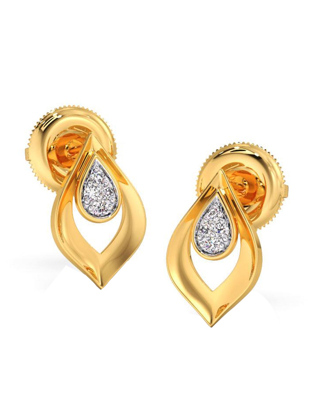 

CANDERE A KALYAN JEWELLERS COMPANY Diamond-Studded 18KT Gold Stud Earrings - 1.34gm, White