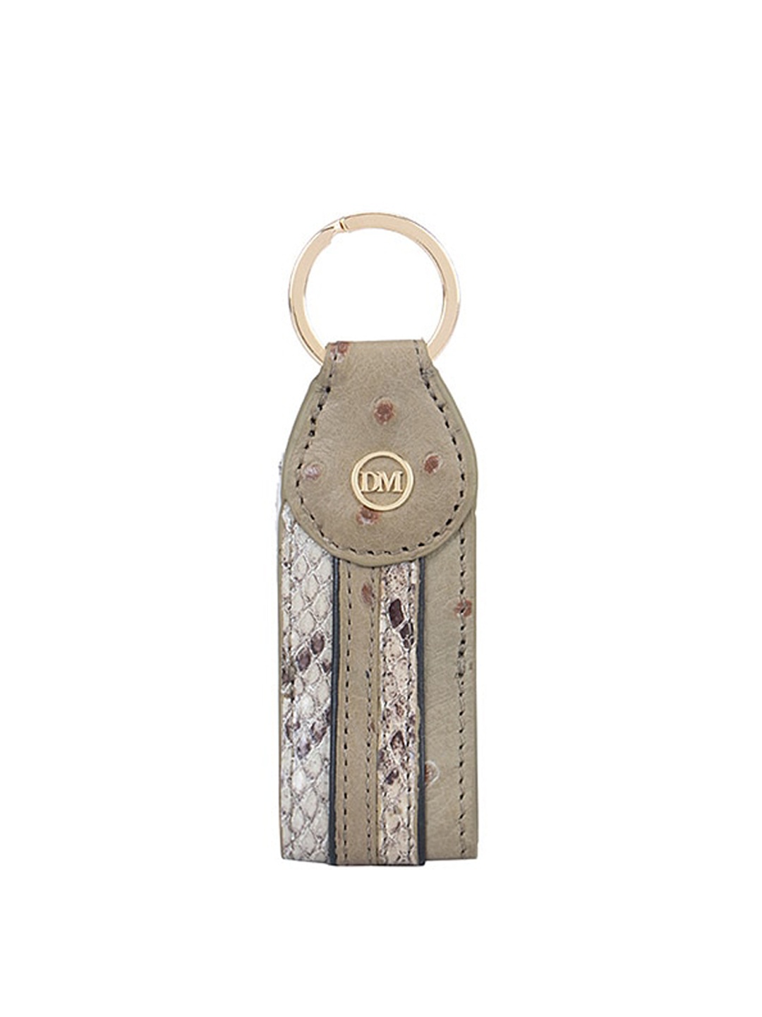 

Da Milano Textured Genuine Leather Key Chain, Green