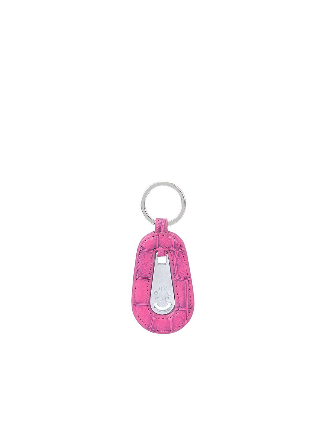 

Da Milano Textured Genuine Leather Key Chain, Pink