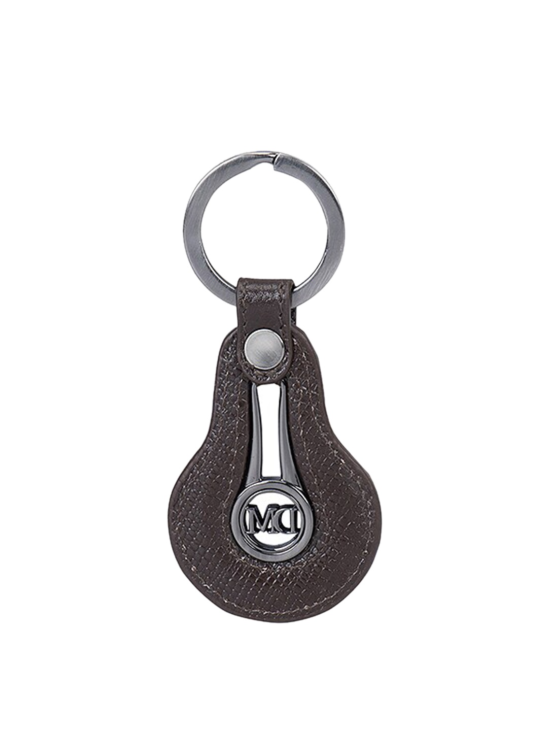 

Da Milano Textured Genuine Leather Key Chain, Brown