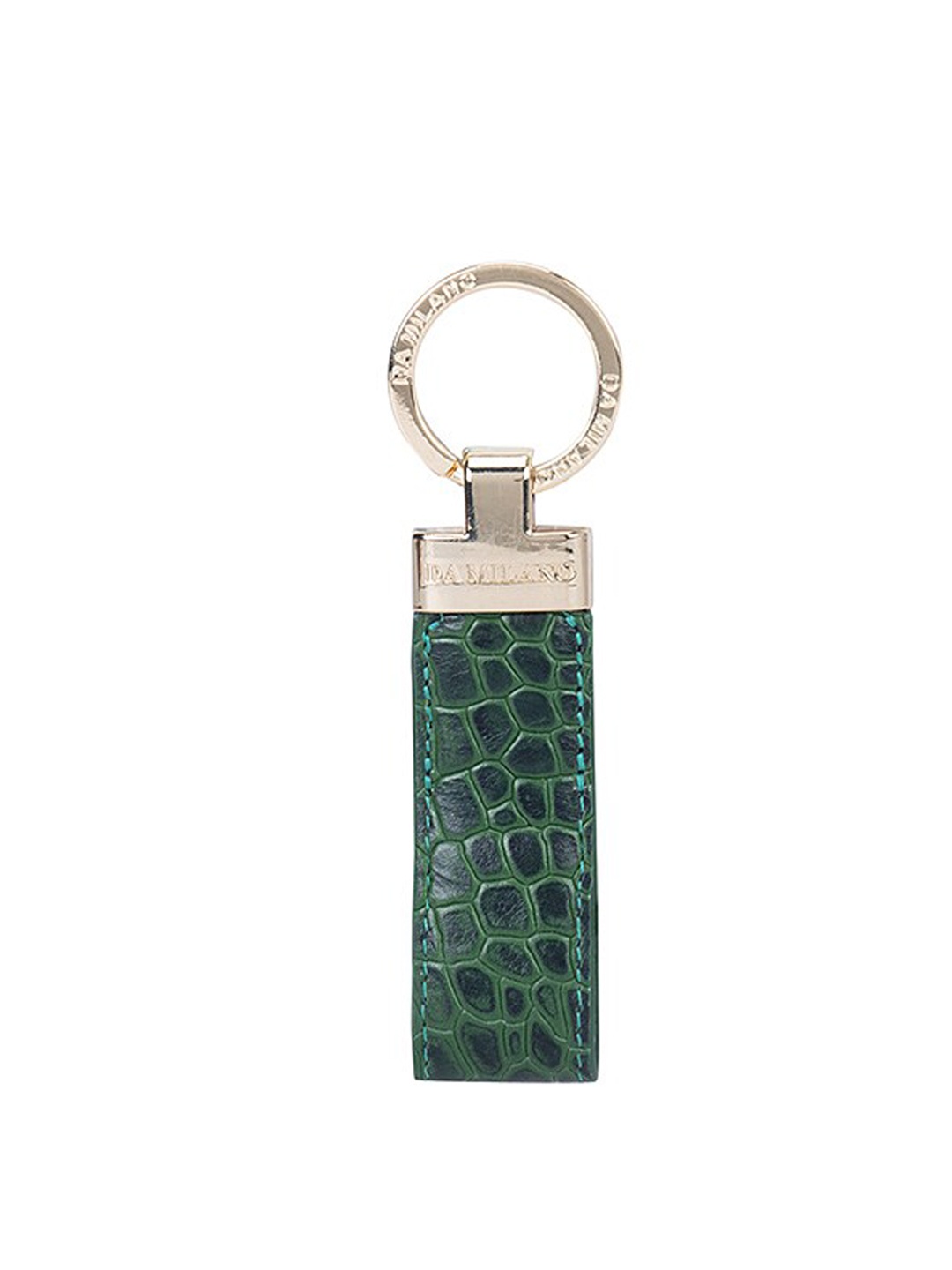 

Da Milano Textured Genuine Leather Key Chain, Green