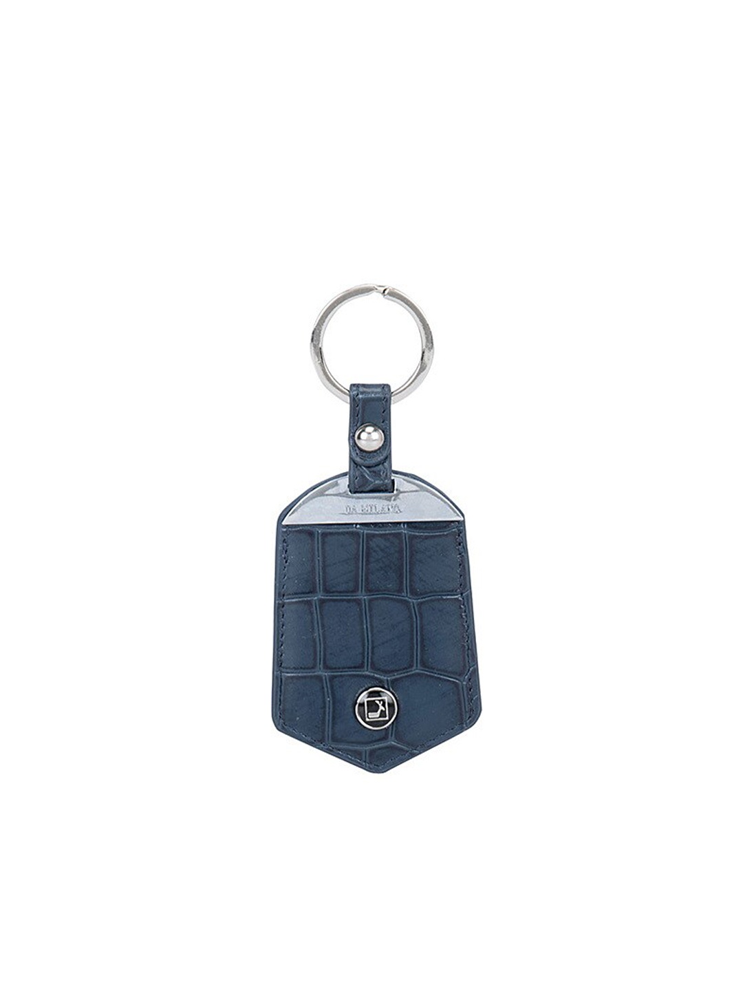 

Da Milano Textured Genuine Leather Key Chain, Blue