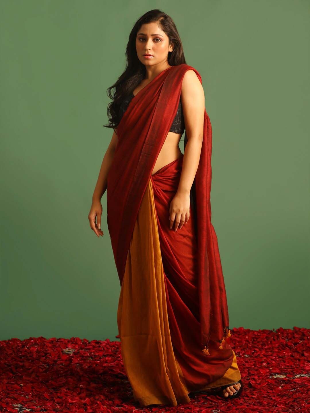 

Saranee Tassel Detailed Saree, Mustard