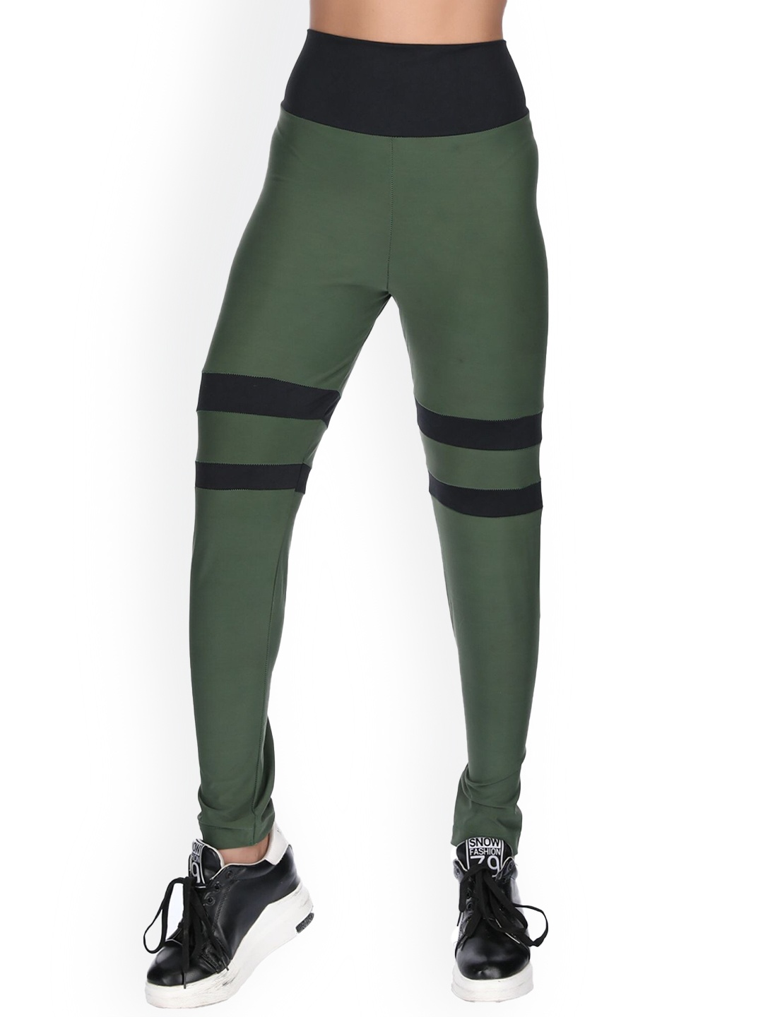 

Berrys Intimatess Women Ankle Length Training & Gym Sports Tights, Olive