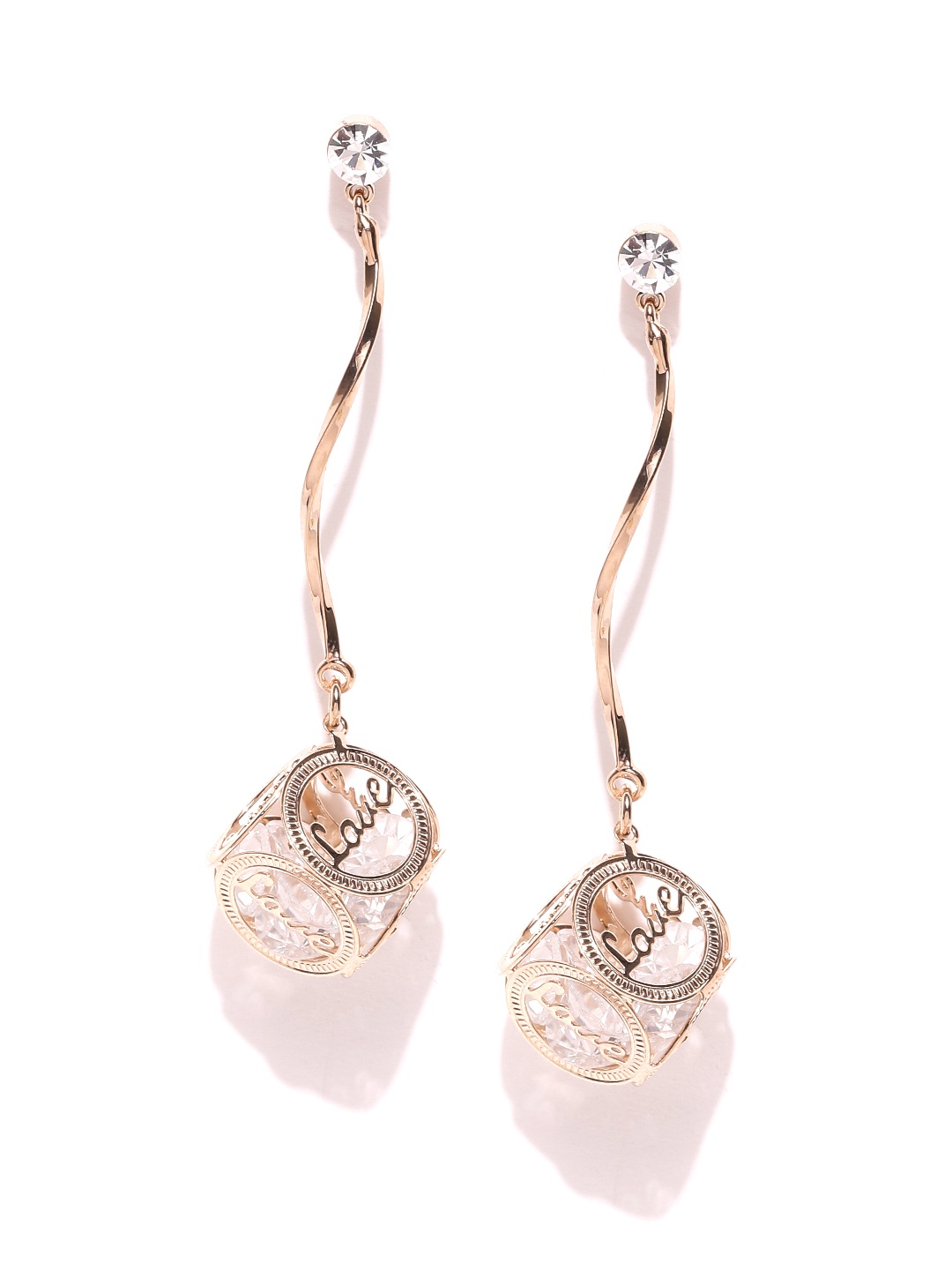

Jewels Galaxy Rose Gold-Plated Handcrafted Contemporary Drop Earrings