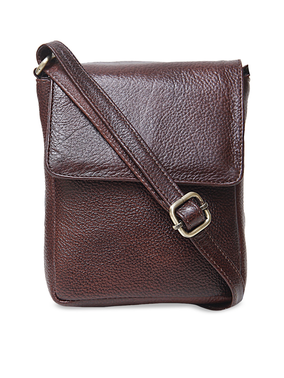 

Calvadoss Textured Leather Structured Sling Bag, Maroon