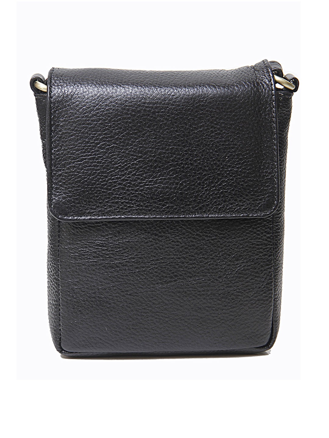 

Calvadoss Textured Leather Structured Sling Bag, Black