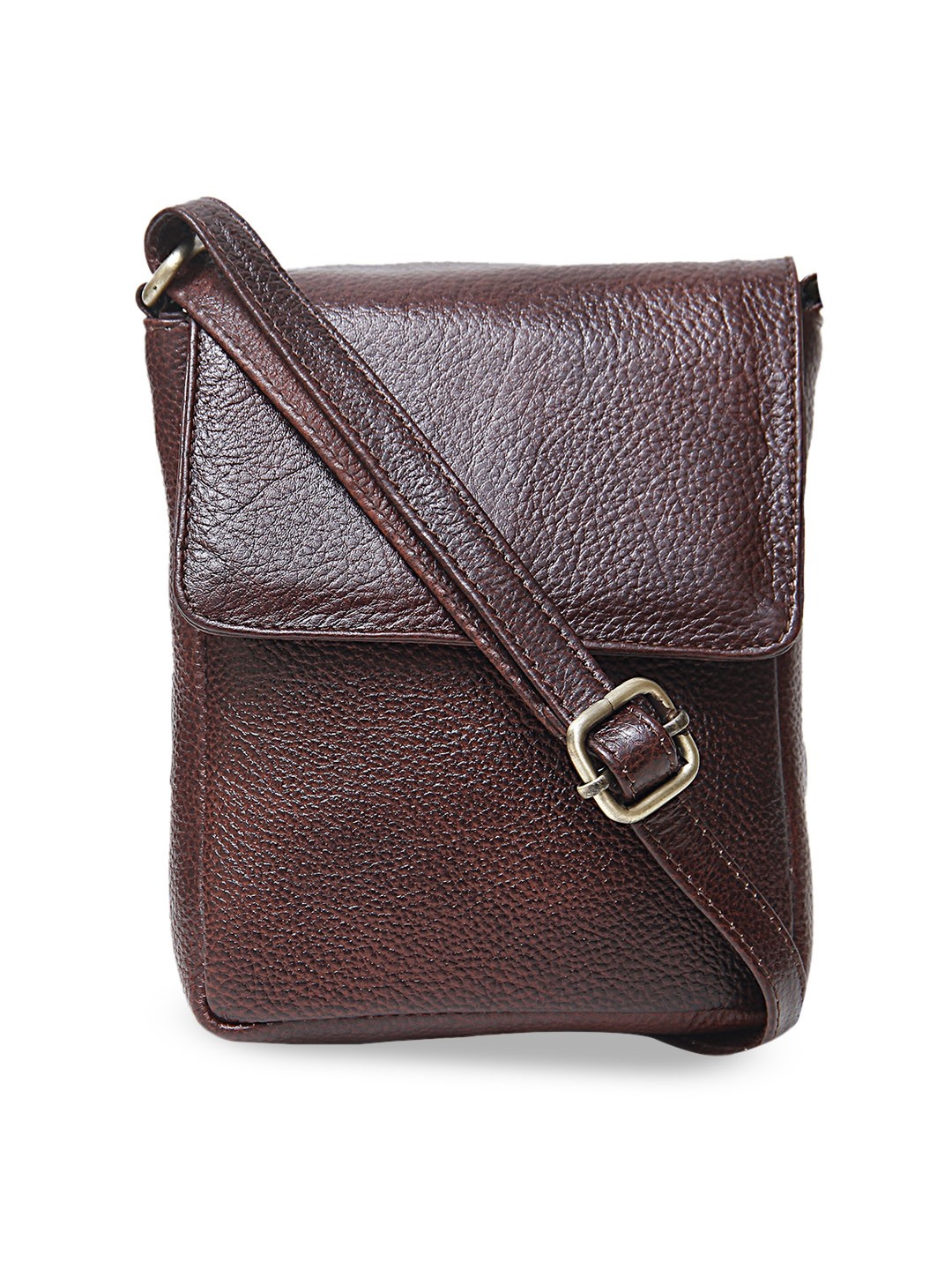 

Calvadoss Textured Leather Structured Sling Bag, Maroon