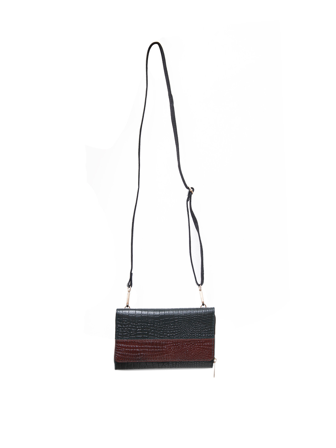 

Calvadoss Textured Leather Structured Sling Bag, Green